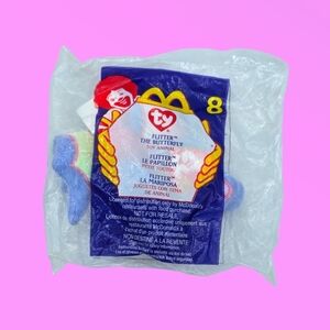 Vintage 2000 McDonald's Ty Teenie Beanie Baby Flitter The Butterfly #8 Toy Plush